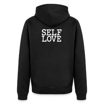 L’amour de soi vous-même Vous êtes aimé aimer - Veste à capuche bio Premium Unisexe - noir - Dos - Nico (187cm)