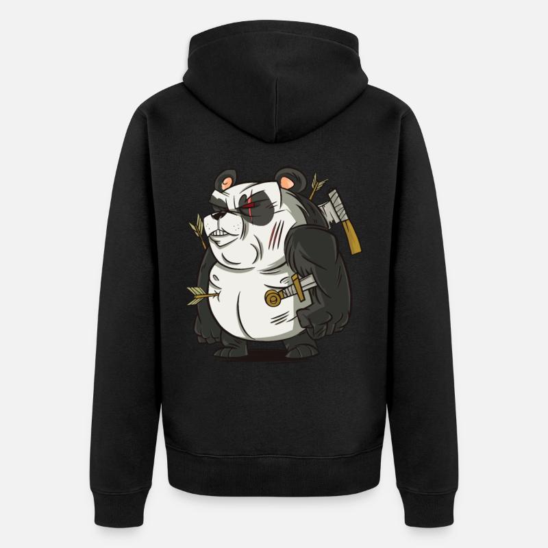 Warrior Panda combattant combattant - Veste à capuche bio Premium Unisexe - noir