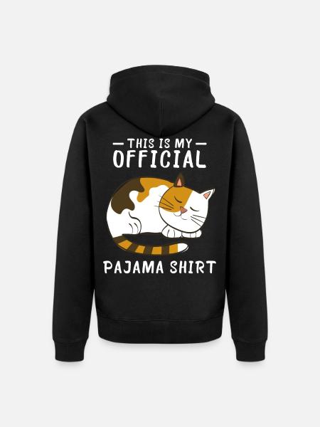 T-shirts de chat pyjama - Veste à capuche bio Premium Unisexe - noir