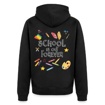 École à l’école pour toujours - Fin de l’école - Veste à capuche bio Premium Unisexe - noir - Dos - Nico (187cm)