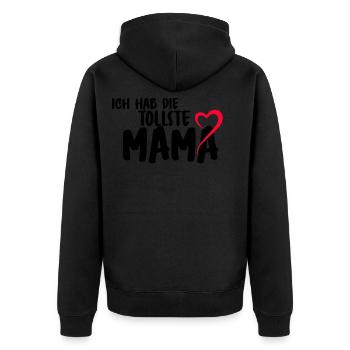 Muttertag Mom beste Mutter Mama Mutti Liebe - Unisex Premium Bio Zip Hoodie - Schwarz - Hinten - Nico (187cm)