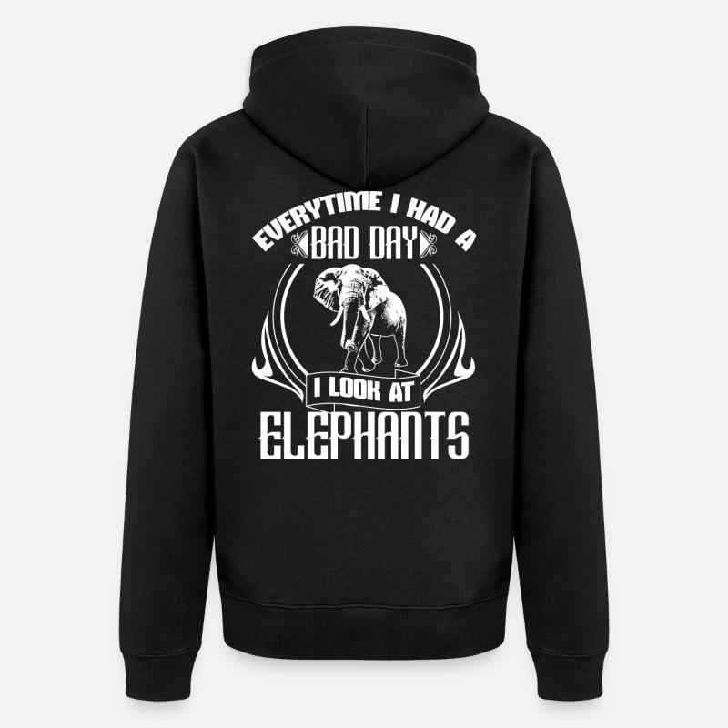 Elefant Savanne Tier Geschenkidee - Unisex Premium Bio Zip Hoodie - Schwarz