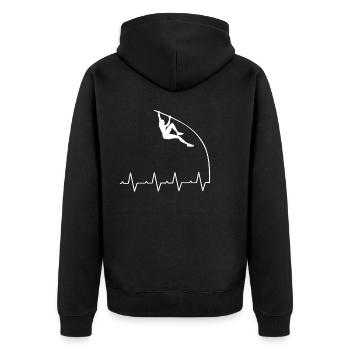 Athletics pole vault high jump high jump - Unisex Premium Organic Zip Hoodie - black - Back - Nico (187cm)