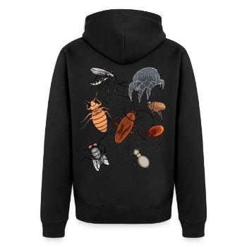 Ravageurs Insectes Animaux de compagnie Vermine - Veste à capuche bio Premium Unisexe - noir - Dos - Nico (187cm)