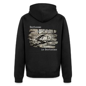 Sohland Himmelsbrücke - Unisex Premium Bio Zip Hoodie - Schwarz - Hinten - Nico (187cm)