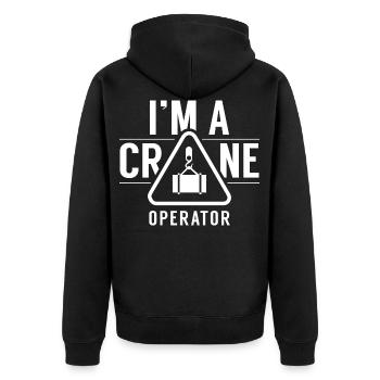 Ich Bin Ein Kranführer Kranfahrer Krane Kran - Unisex Premium Bio Zip Hoodie - Schwarz - Hinten - Nico (187cm)
