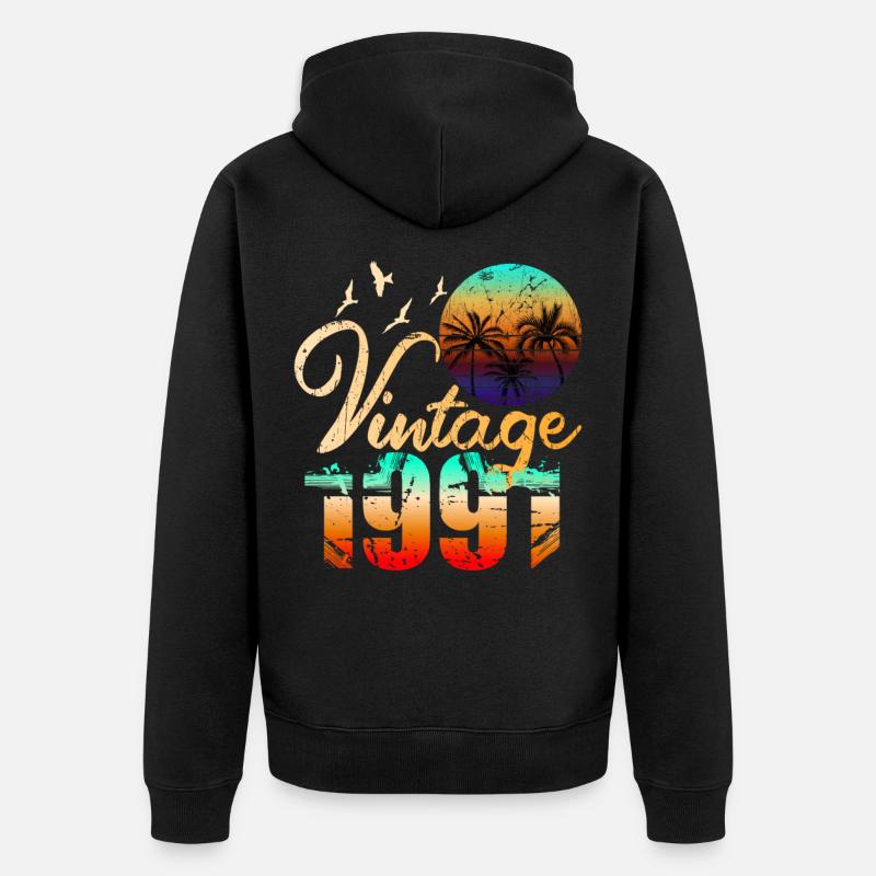 Rétro Rétro 1991 - Veste à capuche bio Premium Unisexe - noir