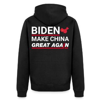 Make China Great Again Anti Joe Biden - Veste à capuche bio Premium Unisexe - noir - Dos - Nico (187cm)