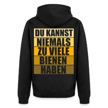 Hobbyimker Imker Bienen Flüsterer Imkern Honig - Unisex Premium Bio Zip Hoodie - Schwarz - Hinten - Nico (187cm)