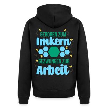 Biene Imker Geschenk Honig Honig Dealer Hobby - Unisex Premium Bio Zip Hoodie - Schwarz - Hinten - Nico (187cm)