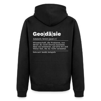 Geodäsie Geomatiker Vermessungstechnik Definition - Unisex Premium Bio Zip Hoodie - Schwarz - Hinten - Nico (187cm)