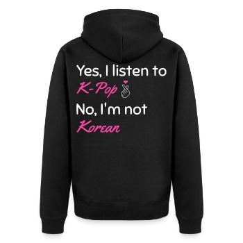 K-pop coréen korean pop musique cadeau de Kpop - Veste à capuche bio Premium Unisexe - noir - Dos - Nico (187cm)