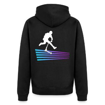 trottinette freestyle - Veste à capuche bio Premium Unisexe - noir - Dos - Nico (187cm)