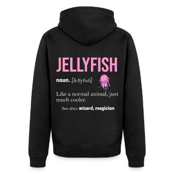 Jellyfish Meduse Comb jellyfish Ocean Cnidaria Jellyfish - Unisex Premium Organic Zip Hoodie - black - Back - Nico (187cm)
