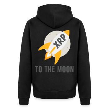 XRP To the Moon XRP Ripple Crypto Cryptocurrency - Unisex Premium Organic Zip Hoodie - black - Back - Nico (187cm)