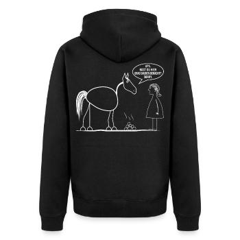 Cheval amoureux de cheval écurie écurie Koppel Pony - Veste à capuche bio Premium Unisexe - noir - Dos - Nico (187cm)