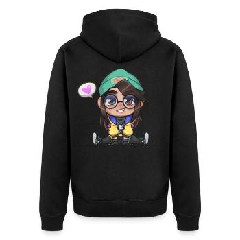 Cute Killjoy - Unisex Premium Organic Zip Hoodie - black - Back - Nico (187cm)