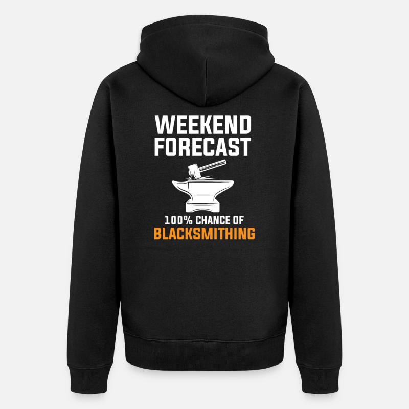 blacksmith weekend forecast, blacksmith - Unisex Premium Bio Zip Hoodie - Schwarz