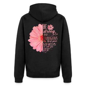 Christlicher Bibelvers Religion lion - Unisex Premium Bio Zip Hoodie - Schwarz - Hinten - Nico (187cm)