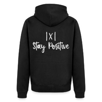 1 X 1 Rester positif - Veste à capuche bio Premium Unisexe - noir - Dos - Nico (187cm)