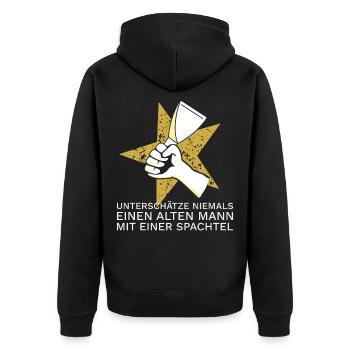Plasterboard Drywall Spatula Drywall Vintage - Unisex Premium Organic Zip Hoodie - black - Back - Nico (187cm)