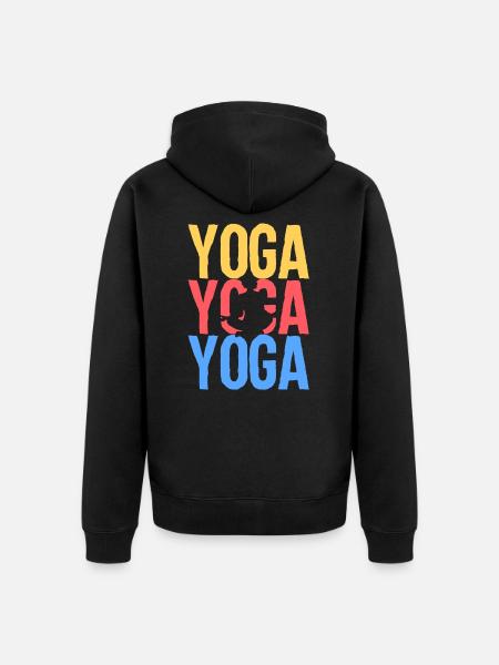 Yoga - Unisex Premium Bio Zip Hoodie - Schwarz