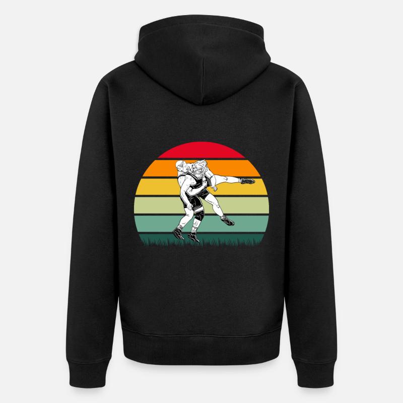 Lutte lutte lutte catcheurs grappling - Veste à capuche bio Premium Unisexe - noir