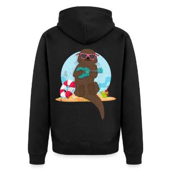 Otter plage Tshirt cadeau animal mignon furet - Veste à capuche bio Premium Unisexe - noir - Dos - Nico (187cm)