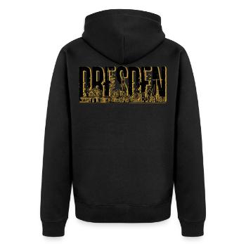 Dresde Allemagne Germany Skyline Ville City - Veste à capuche bio Premium Unisexe - noir - Dos - Nico (187cm)