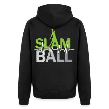 Slam Balle basket-ball baskettball sport - Veste à capuche bio Premium Unisexe - noir - Dos - Nico (187cm)