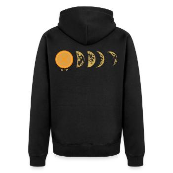 XRP Moon Ripple XRP Hodl Crypto Cryptocurrency - Unisex Premium Organic Zip Hoodie - black - Back - Nico (187cm)