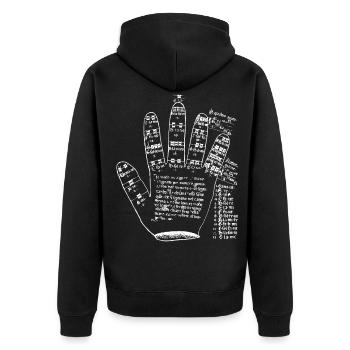 Guidonic Hand Music Theory - Unisex Premium Organic Zip Hoodie - black - Back - Nico (187cm)