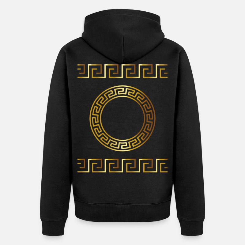 Sparta Grecs Dessins Symboles Tribal Statue - Veste à capuche bio Premium Unisexe - noir