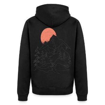 Montagnes Montagne Randonnées Randonnées Nature Nature Sommets - Veste à capuche bio Premium Unisexe - noir - Dos - Nico (187cm)