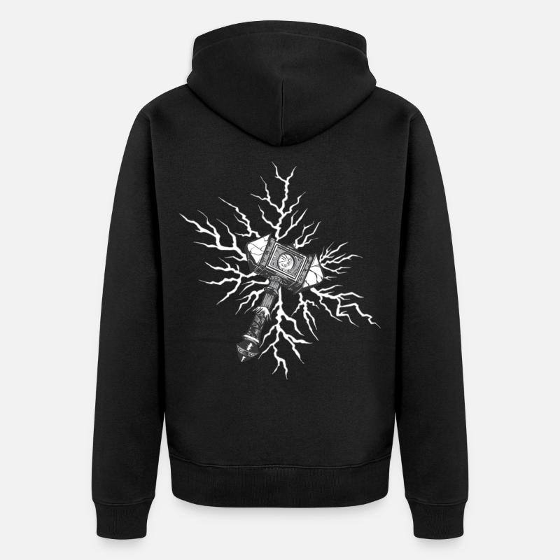 Hammer Wikinger Valhalla Vikinger Hammer Thor Odin - Unisex Premium Bio Zip Hoodie - Schwarz