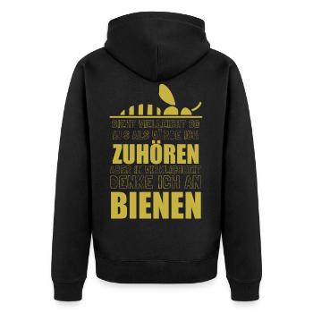 Hobbyimker Imker Bienen Flüsterer Imkern Honig - Unisex Premium Bio Zip Hoodie - Schwarz - Hinten - Nico (187cm)