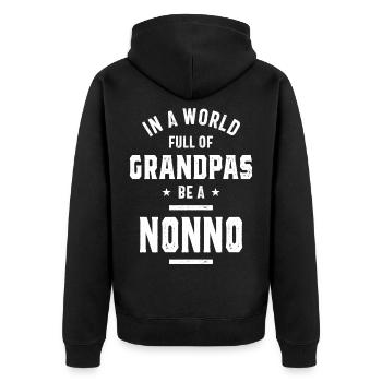 Dans un monde plein de grands-pères être un nonno - Veste à capuche bio Premium Unisexe - noir - Dos - Nico (187cm)