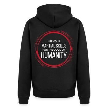 Wing chun Wingtsun MMA Martial Arts - Unisex Premium Organic Zip Hoodie - black - Back - Nico (187cm)