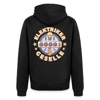 Elektriker Geselle Elektroniker Geschenk - Unisex Premium Bio Zip Hoodie - Schwarz - Hinten - Nico (187cm)