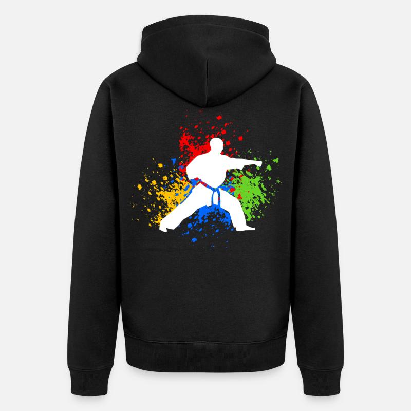 Karaté Temps Libre Cadeau Karatéka - Veste à capuche bio Premium Unisexe - noir