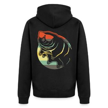 Tardigrade Retro Sunglasses - Unisex Premium Organic Zip Hoodie - black - Back - Nico (187cm)