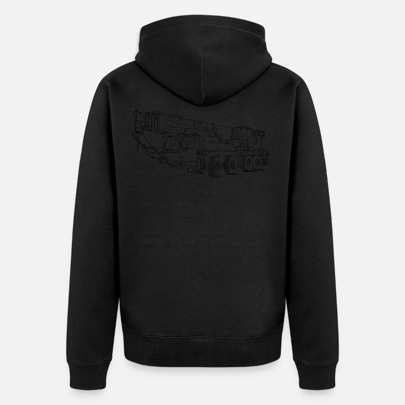 Mobilkran LTM 1090 4.1 dunkel - Unisex Premium Bio Zip Hoodie - Schwarz