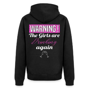 Trinken Frauen Sektglas Anstoßen Party Damen - Unisex Premium Bio Zip Hoodie - Schwarz - Hinten - Nico (187cm)