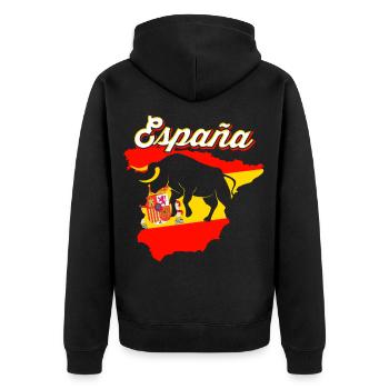 Spain Catalonia Balearic Islands Andalusia España - Unisex Premium Organic Zip Hoodie - black - Back - Nico (187cm)