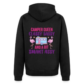 Camping Caravan Holiday Camper Camper Camping - Unisex Premium Organic Zip Hoodie - black - Back - Nico (187cm)