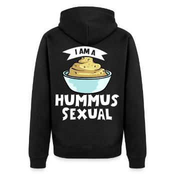 Hummus chickpea recipes Black bean - Unisex Premium Organic Zip Hoodie - black - Back - Nico (187cm)