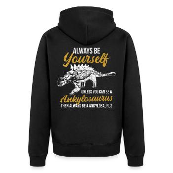 ankylosaurus - Unisex Premium Organic Zip Hoodie - black - Back - Nico (187cm)