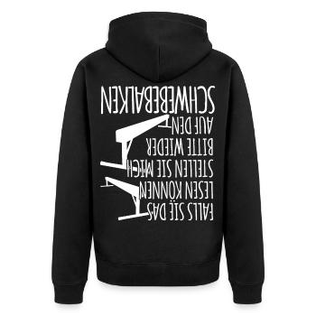 Turnen Handstand Schwebebalken - Unisex Premium Bio Zip Hoodie - Schwarz - Hinten - Nico (187cm)