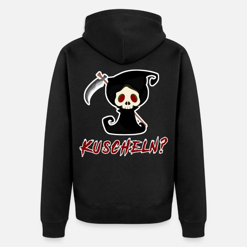 Sensenmann Spruch lustig - Unisex Premium Bio Zip Hoodie - Schwarz