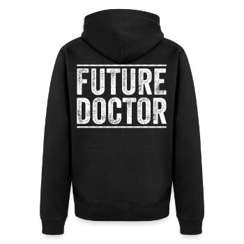 Futur médecin - Étudiant en médecine Médecine - Veste à capuche bio Premium Unisexe - noir - Dos - Nico (187cm)